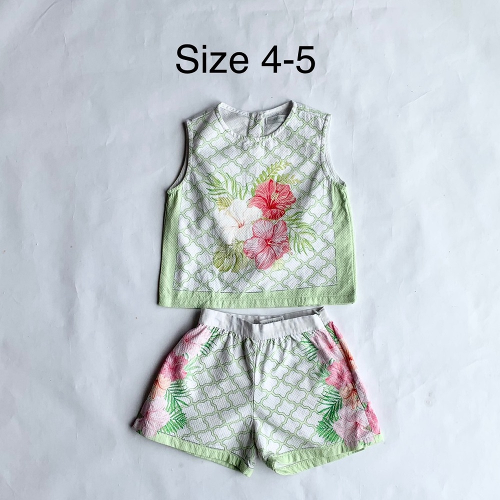 Girls Hawaiian Shorts Set Sz 4-5